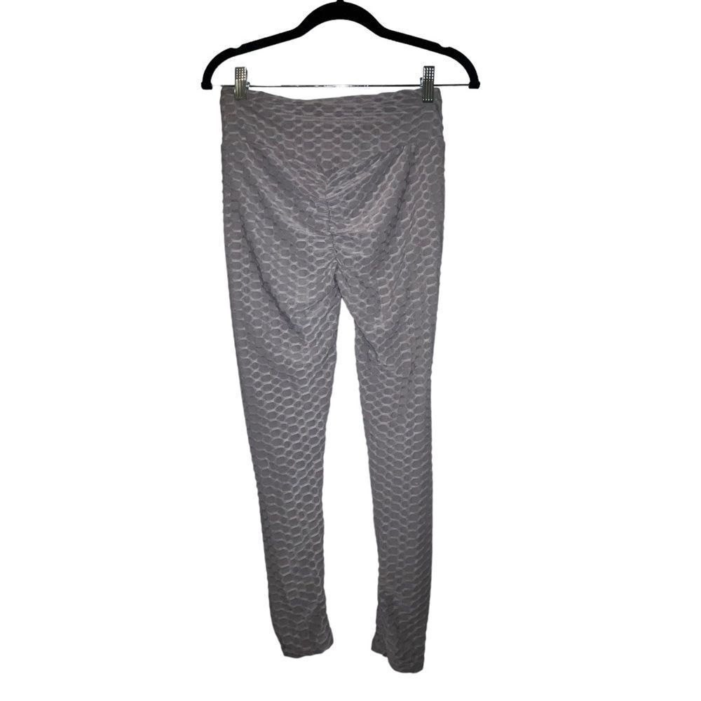 Fitted Workout Pants, Rouched Cinched Butt Yoga Pants Gray